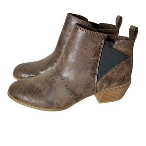 SOUL Naturalizer Daylight Bootie Women’s size 8.5M Brown Zipper Elastic Comfort